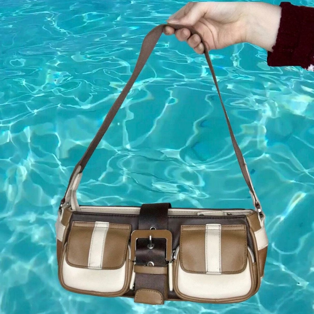 Esprit y2k brown cargo mini shoulder bag